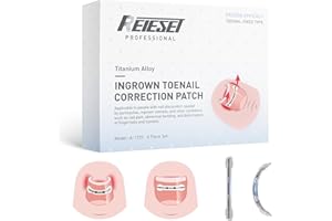 Reieset Titanium Alloy Ingrown Toenail Treatment, Nail Tools, and Ingrown Toenail Removal Kit Specially Designed for Curved Nail Repair and Ingrown Toenail Corrector (0.59/0.67in)