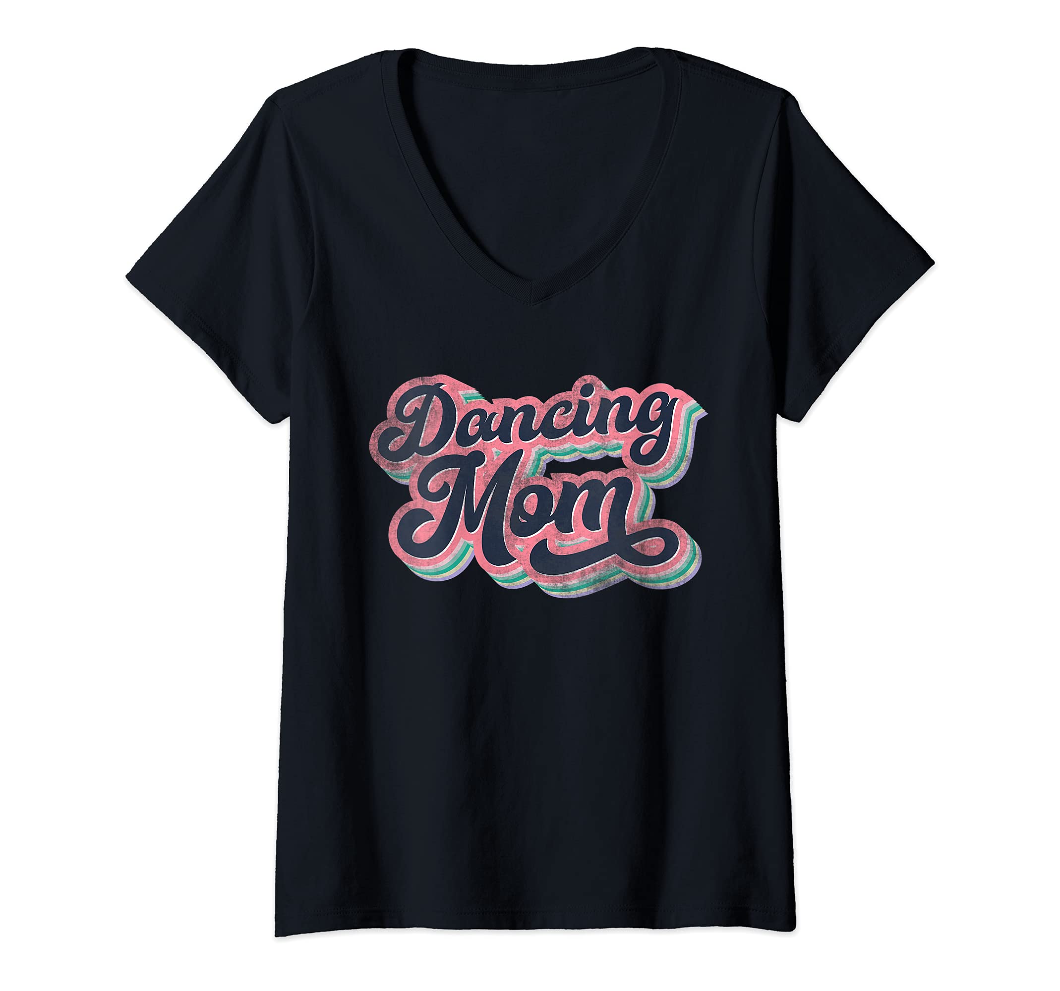 Womens Disco Dancing Mom V-Neck T-Shirt
