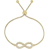 Savlano 925 Sterling Silver 14K Gold Plated Italian Solid Adjustable Infinity Slider Bracelet Comes With Gift Box for Women - Made in Italy