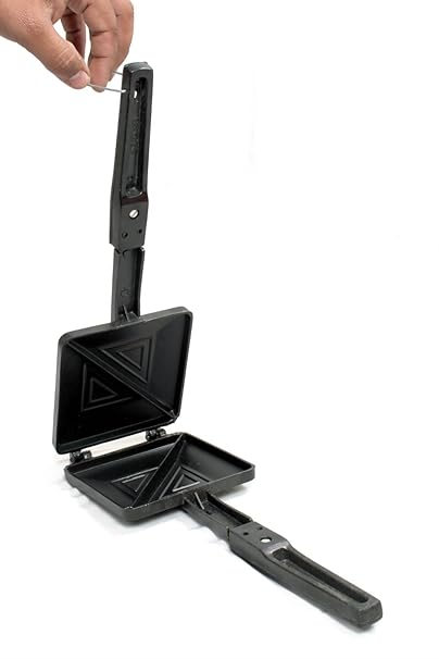 Nirali Non-Stick Hand Sandwich Toaster, Cut 2 Pieces - Black