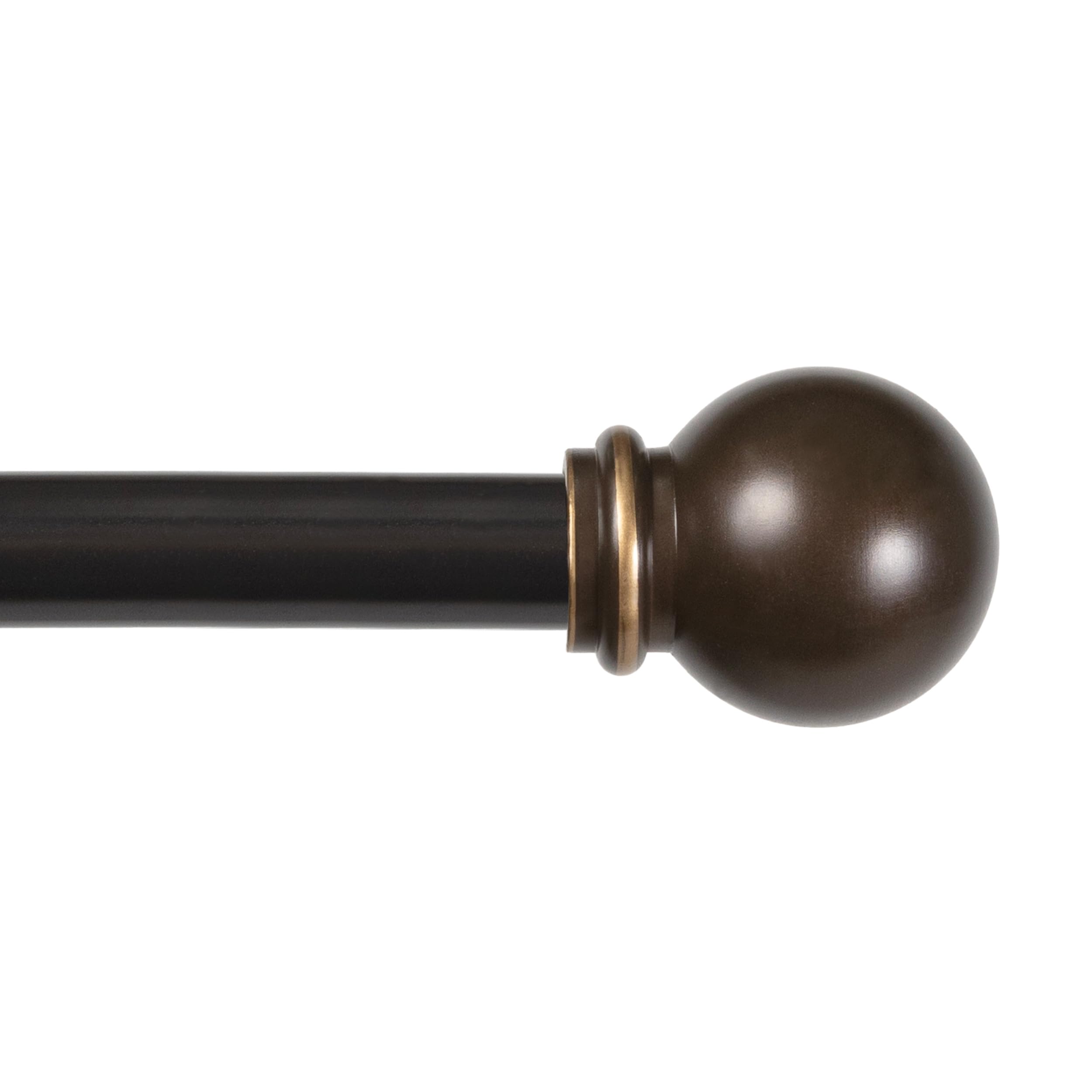 Kenney KN71700 Chelsea Ball End Standard Decorative Window Curtain Rod, 28-48" Adjustable Length, Oil Rubbed Bronze Finish, 5/8" Diameter Steel Tube