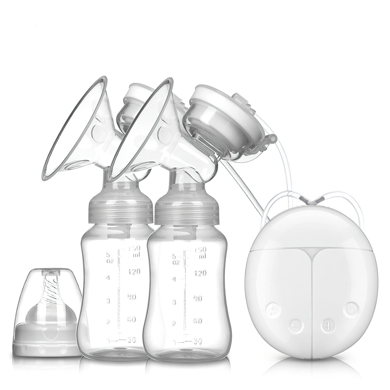 Ruspela Breast Pump Portable 2 Modes & 18 Levels Double Electric Breast Pumps Painless Strong Suction Automatic Breastfeeding Pump for Travel&Home Backflow Protector BPA Free