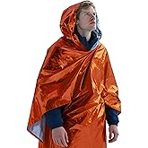 4 Pack Emergency Mylar Blanket Poncho | Waterproof Rain Ponchos | Reusable Packable Poncho | Survival Blanket Poncho for Outdoor Camping & Hiking, Rescue, Car Emergency Kit, Shelter/Tent Cover