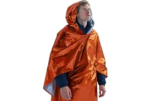 K KINGSTAR 4 Pack Emergency Mylar Blanket Poncho | Waterproof Rain Ponchos | Reusable Packable Poncho | Survival Blanket Poncho for Outdoor Camping & Hiking, Rescue, Car Emergency Kit, Shelter/Tent Cover