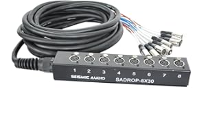 Seismic Audio SADROP-8x30 8 Channel Drop Snake Cable, 30-Feet Pro Audio Sub Snake