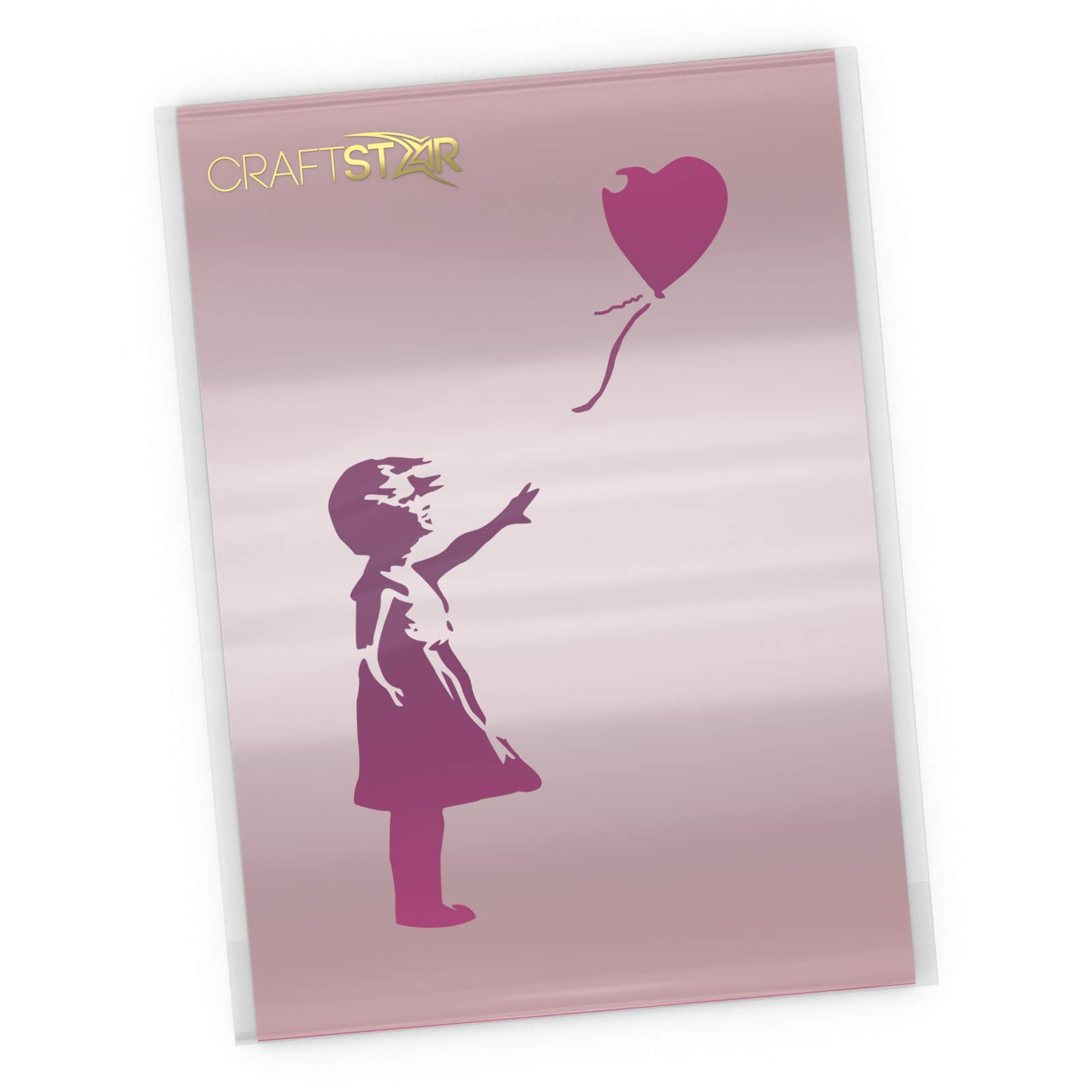 CraftStar Banksy Balloon Girl Stencil- Urban Graffiti Art Template - A4 Size