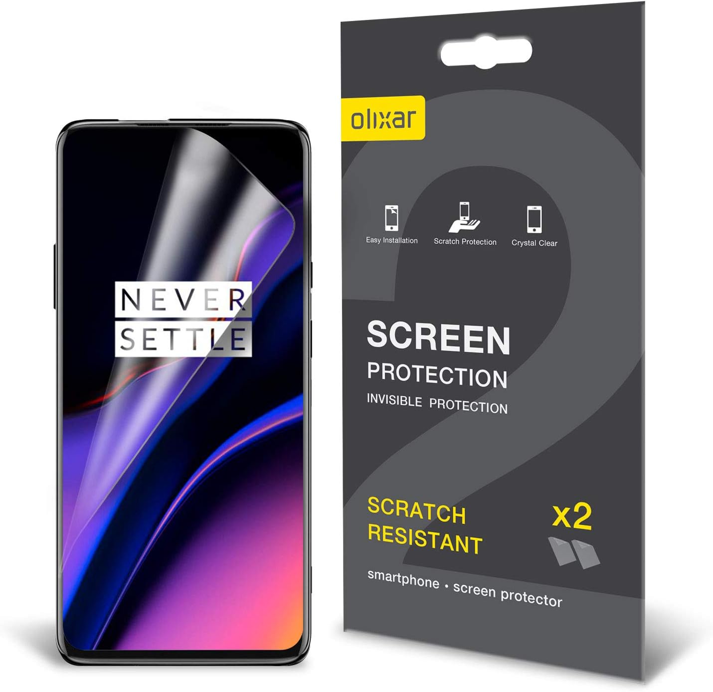 Olixar for OnePlus 7 Pro 5G Screen Protector Film - Anti-Scratch, Bubble Free, HD Clear Clarity TPU Flexible Film Full Coverage Case Friendly - Easy Application - Clear