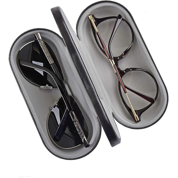 2 Pairs of Eyeglasses and Case Double Glasses Case 2 in 1 | For Reading Glasses  main image 3