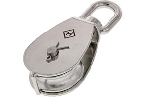 E-RIGGING 3/8" Rope x 2" Sheave Stainless Steel Swivel Eye Block