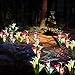 3-Pack Solar Flower Lights Outdoor,Solar Garden Decorative Lights,Solar Powered Garden Lights Outdoor Multi-Color Changing Lily Solar Flower Lights for Patio,Yard Decoration（Pink,White,Purple）