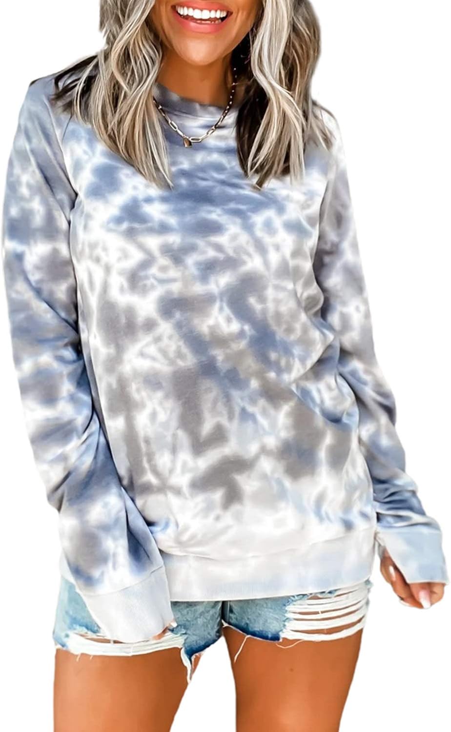 Sidefeel Women Long Sleeve Crewneck Pullover Camo Print Sweatshirt Jumper Top at  Women’s Clothing store