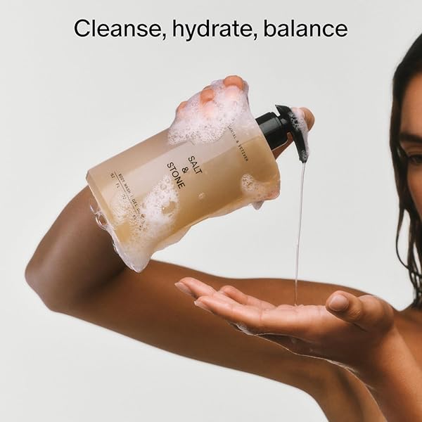 SALT & STONE ANTIOXIDANT-RICH BODY WASH – SANTAL & VETIVER | CLEANSE, NOURISH & SOFTEN SKIN WITH NIACINAMIDE & HYALURONIC ACID | FREE FROM PARABENS, SULFATES & PHTHALATES (15.2 FL OZ)