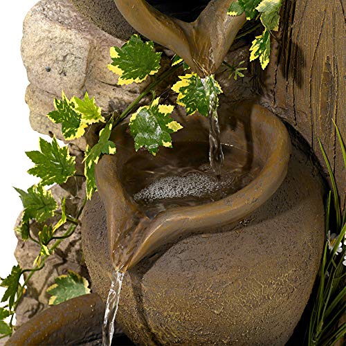 John Timberland Rustic Floor Water Fountain Three Jugs Cascading 33