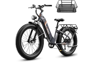 Jasion Thunder Electric Bike, 1500W Peak Motor, 30+MPH Max Speed & 80 Miles with 864Wh Removable Battery, APP Control Ebike for Adults, Hydraulic Brakes, Front Suspension, 26'' x 4'' Fat Tire Bicycles