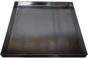 Universal Metal Solutions 26GA Galvanized Drain Pan W/O Hole-Rust-Free Made for Electric Water Heater & Air Conditioning Units Protects Floor from Water Damage, Easy to Install- 30"x30"x2"
