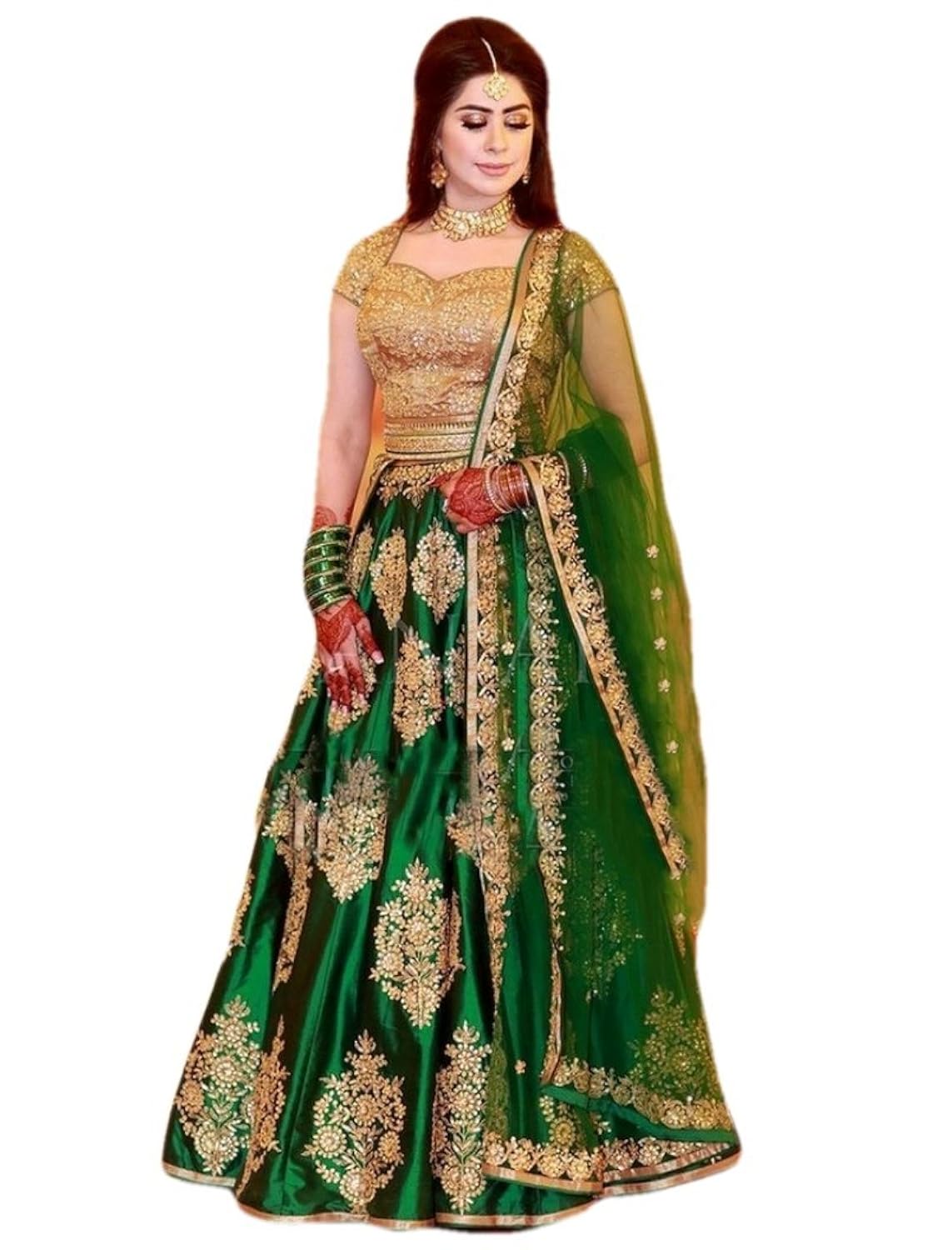 sukh creations women's cotton silk anarkali(sug-252_green_free size)