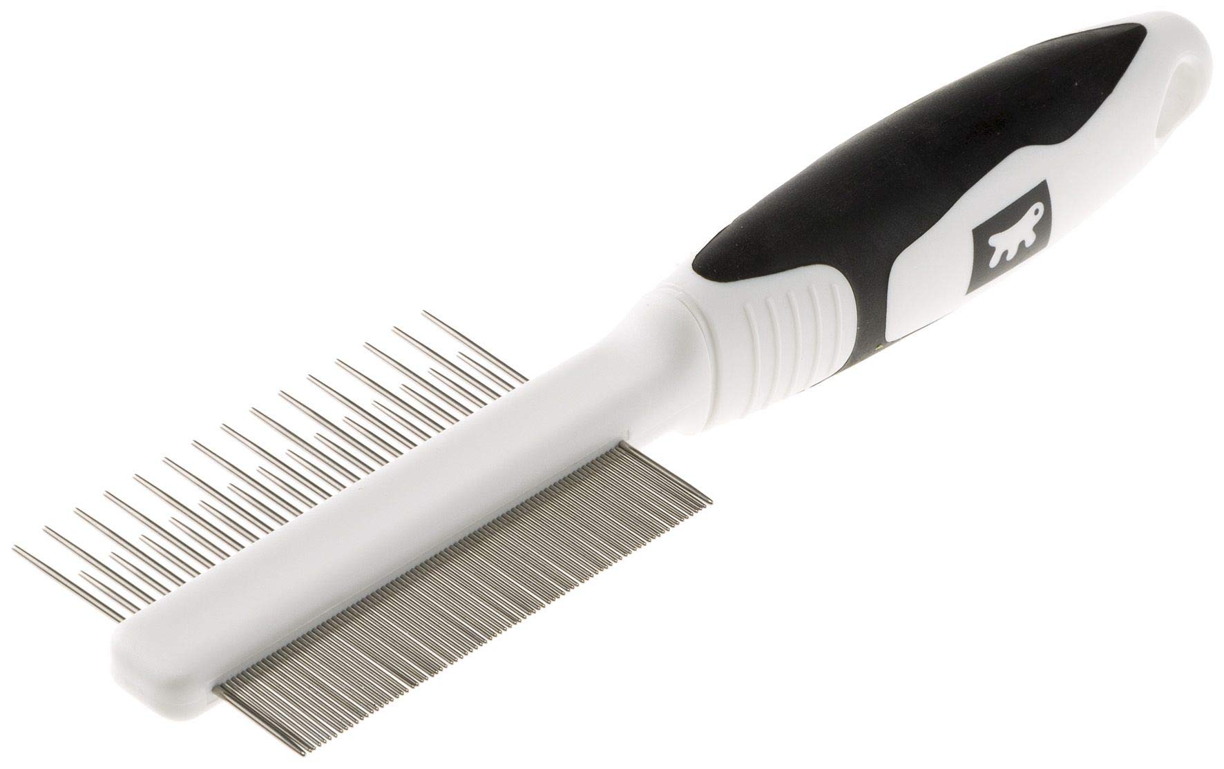 Ferplast Double comb in chromed steel GRO 5755 PREMIUM, Ergonomic for medium and long haired dogs