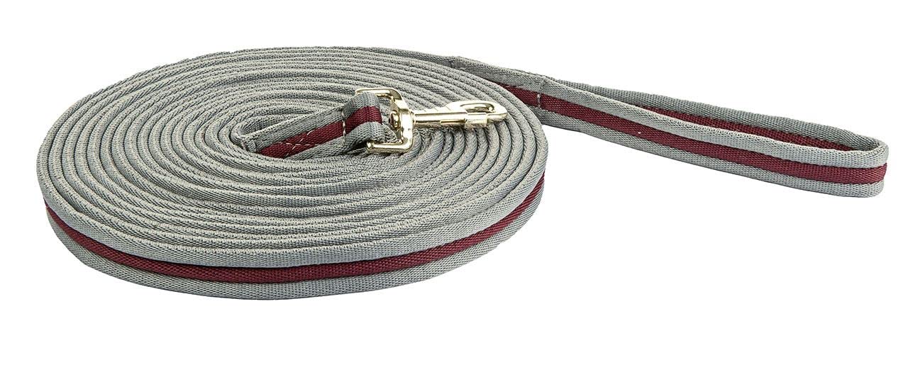 HKM Soft Equestrian Lead Ropes Dunkelgrau/Bordeaux 800 cm