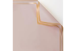 ARIFLOR 20Sheets Golden Edge Waterproof Flower Bouquet Paper - 20408 Plastic Fresh Floral Wrapping Paper, Christmas Gift Packaging, Gift Packaging, DIY Crafts, Florist Bouquet Supplies