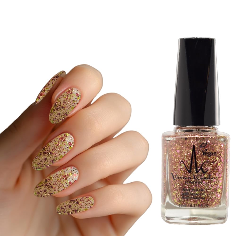 Vivien Kondor Vegan Friendly Argan Care Nail Polish (Rose Gold Glitter)