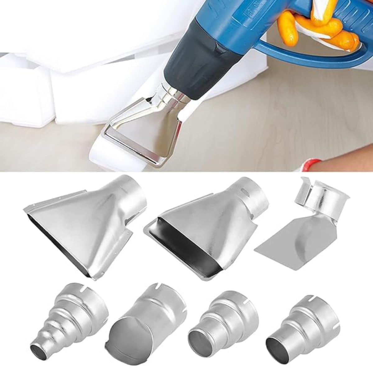 Hot Air Gun Nozzle,7pcs 35-40mm Heat Gun Nozzles Kit for Hot Air Soldering Station Repair Tool Accessory