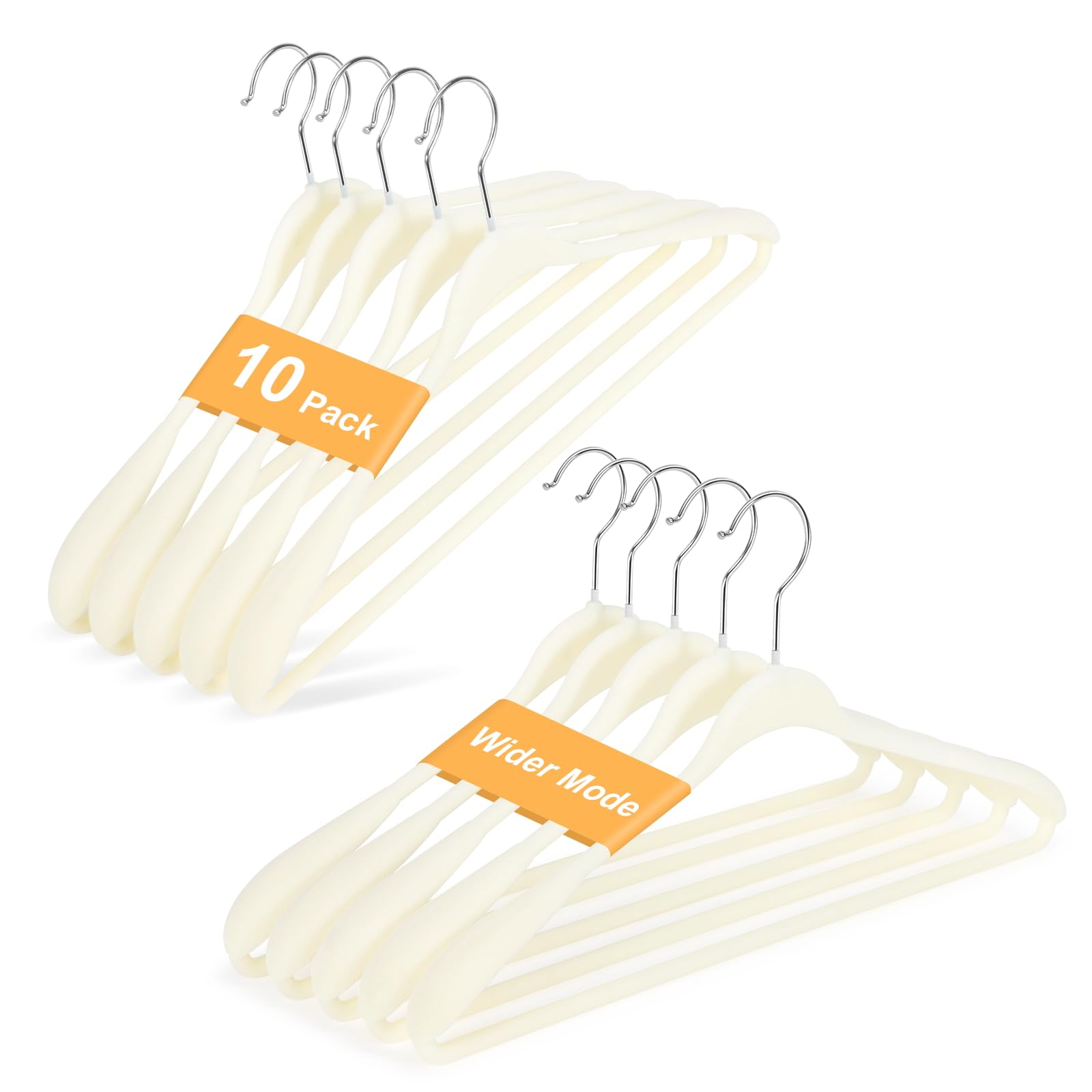 Photo 1 of 10 Pack Sweater Hangers No Shoulder Bump - Heavy Duty Coat Suit Hangers - Wide Shoulder Thick New Velvet Clothes Hanger - Non Slip Clothing Hanger for Sweaters, Jacket, Wedding Dress, Shirt, Closet