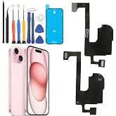 YWLRONG Earpiece Speaker for iPhone 15 Ear Speaker Replacement for iPhone 15 A3090 A2846 A3089 A3092 Replacement Light Proximity Sensor Flex Cable Earphone Assembly with Tools