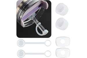SXHYF 2 Sets Silicone Spill Stopper for Stanley 40/30 oz Quencher H2.0 Tumbler with Handle including 2 Straw Cover Sets 2 Round Leak Stoppers 2 Square Spill Stoppers for Stanley Cup Accessories Dust-proof