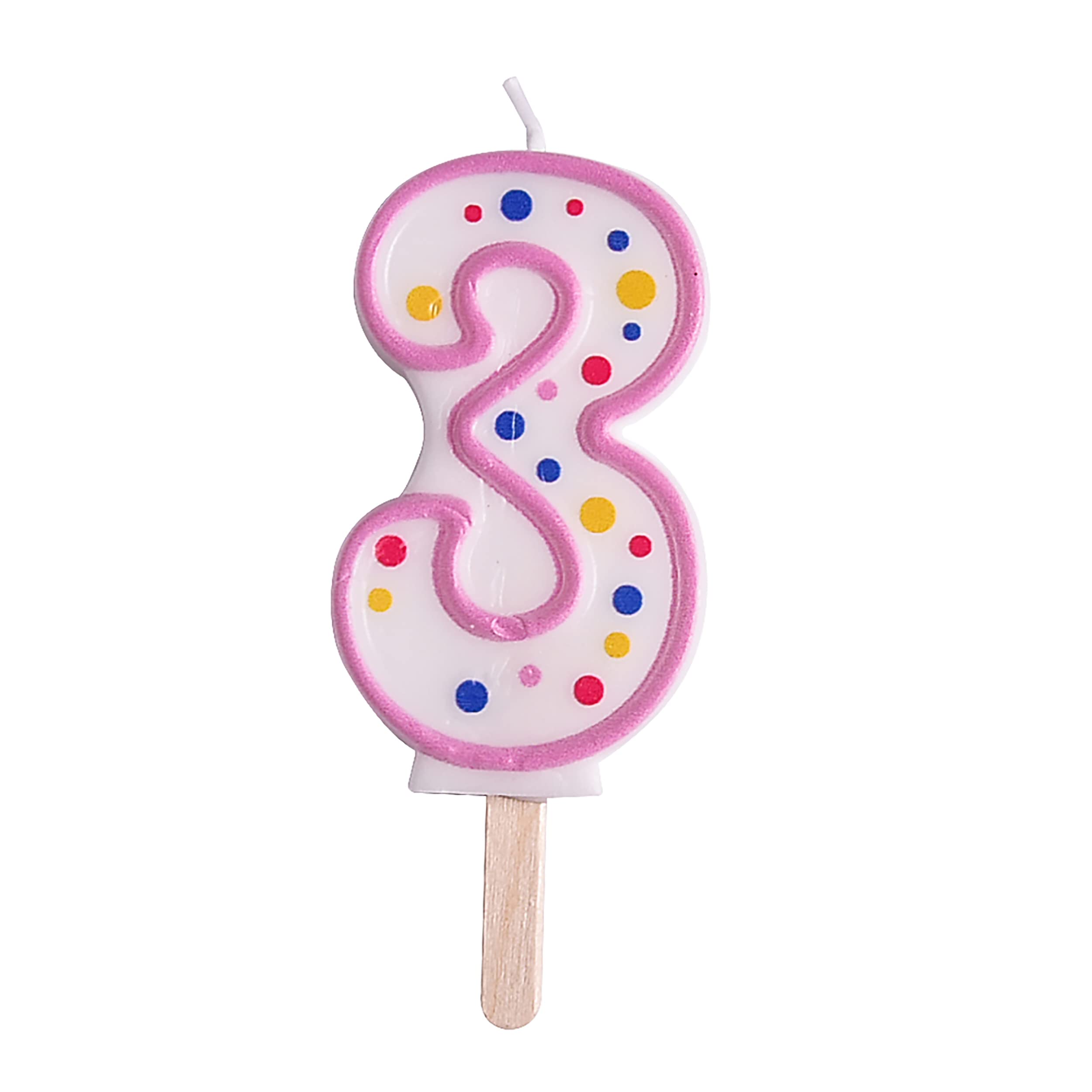 PME Pink Number 3 Candle,4 x 1 x 6.3 cm