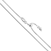 Sterling Silver Round Snake 0.8mm 0.9mm 1mm 1.2mm 1.6mm Chain 925 Italy Necklace