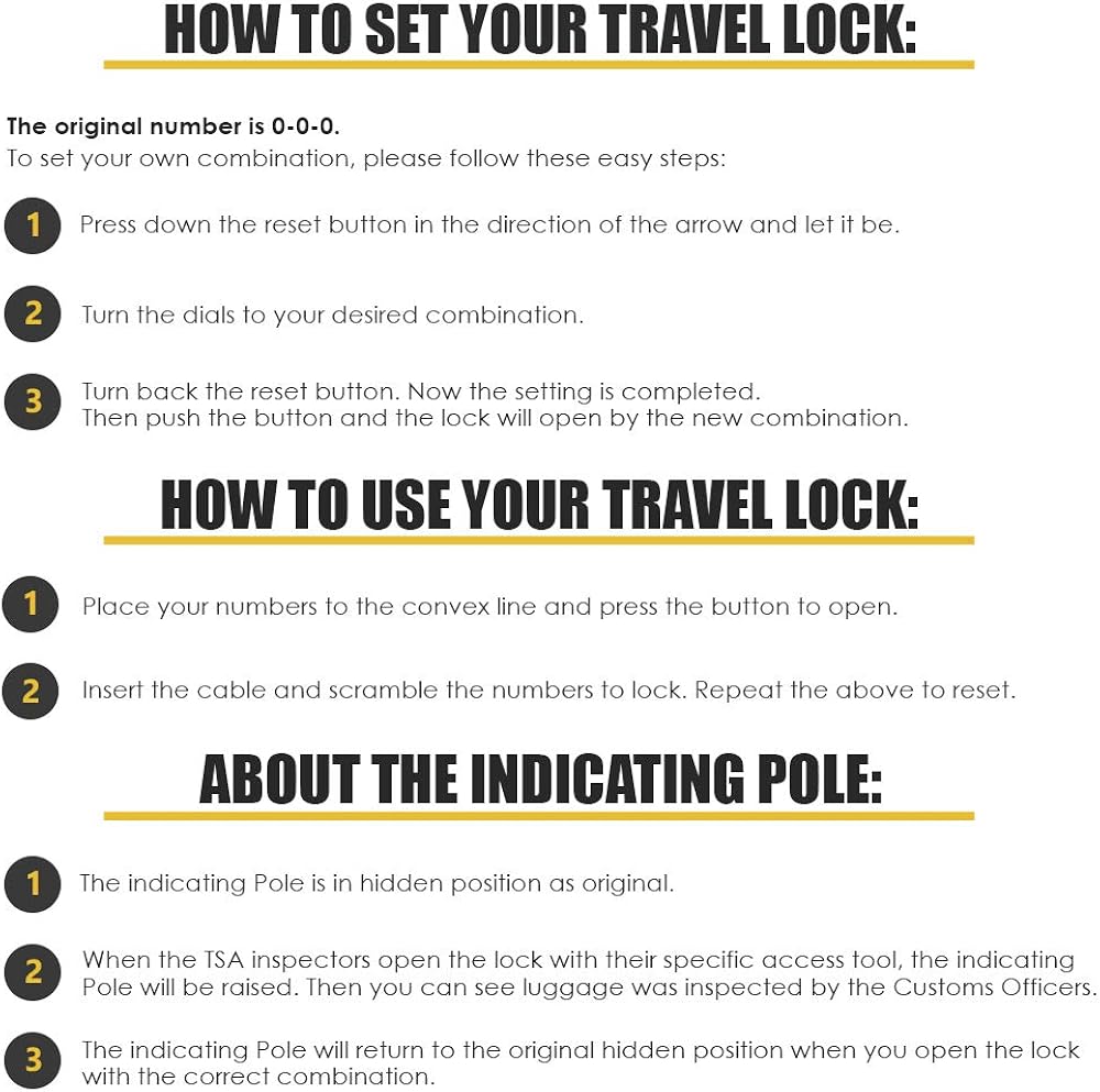 | TSA Approved Luggage Travel Lock, Set-Your-Own Combination Lock for School Gym Locker, Luggage Suitcase Baggage Locks, Filing Cabinets, Toolbox, Case | Luggage Locks