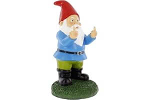 Gnometastic Middle Finger Gnome Statue, Large 12.5" Tall - Original Double Bird Garden Gnome Statue Decoration and Lawn Ornament - Funny Garden Gnomes for Outdoor or Home Decor