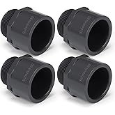 Fiwochic 4 Pcs 1-1/4 Inch PVC Pipe Fitting Male Adapter Schedule 80 Socket x Npt Compatible with 836 Series Heavy Duty Industrial Grade Corrosion Resistant Plumbing Irrigation Connector for Water