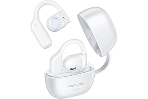 Kinglucky Open Ear Wireless Headphones Bluetooth Sport Headset Ear Clip-On Earbuds with Microphone for Noise Call, IPX6 Water-Resistant, Air Conduction Wireless Headset for Running Cycling Driving