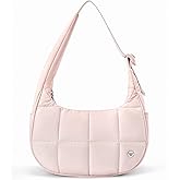 WESTBRONCO Small Puffer Crescent Shoulder Bag for Women, Nylon Quilted Shoulder Purses, Puffy Handbags with Adjustable Strap