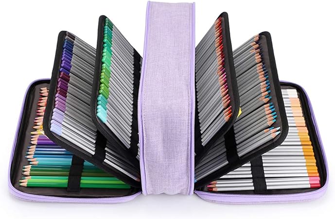 Amazon Sumnacon 300本入れ 色鉛筆ケース ペンシルホルダー 色鉛筆ホルダー 色鉛筆 マーカー ペン 文具収納 筆箱 大容量 シンプル ペンケース 色鉛筆なし パープル 色鉛筆 文房具 オフィス用品