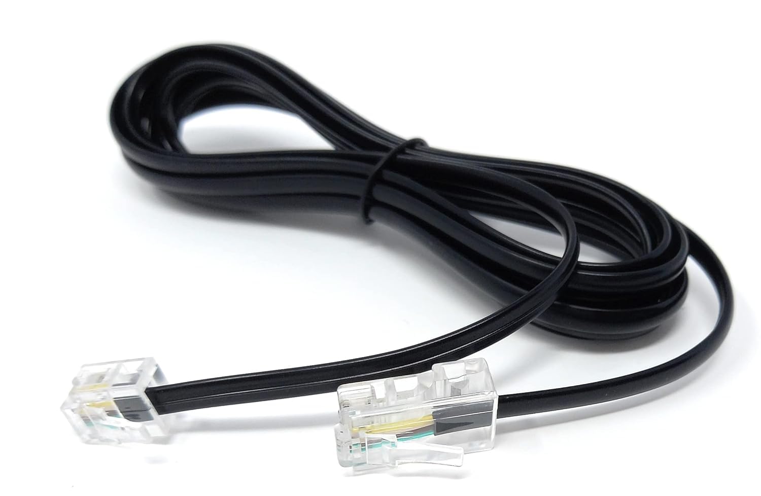 DRUT 3m Flat RJ11 to RJ45 Male to Male 4 wire Broadband, Modem Cable Lead 10ft Black