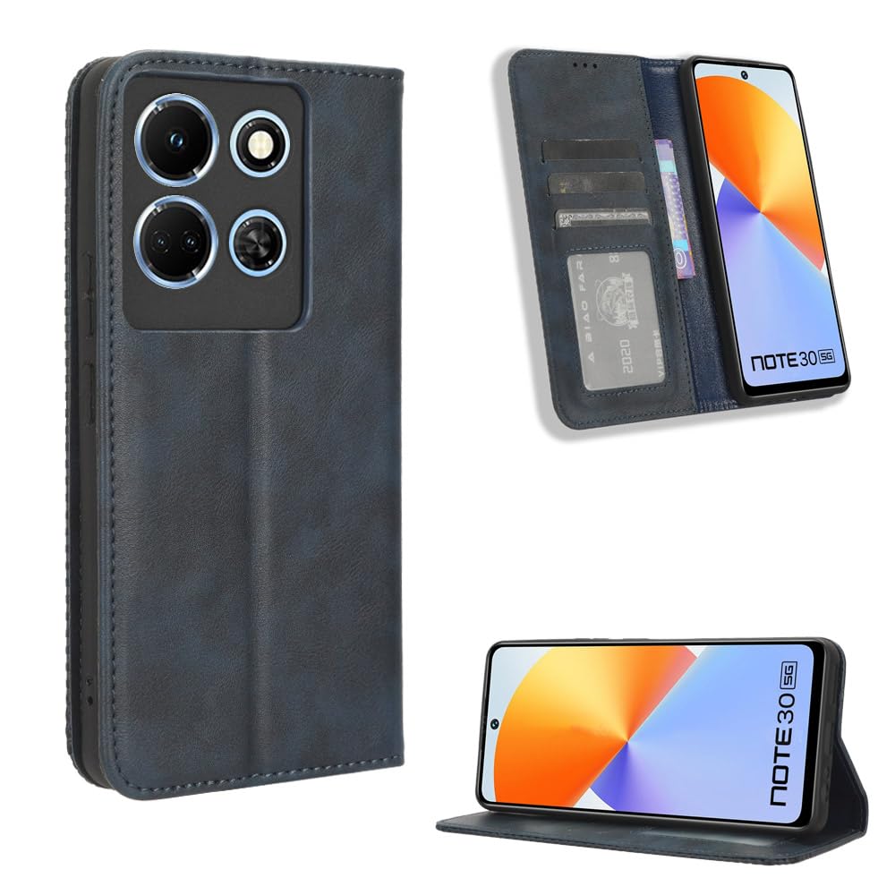 BellaCase Infinix Note 30 5G Case [Wallet Case] [Kickstand] [Card Slots] [Magnetic Flip Cover] Compatible with Infinix Note 30 5G Smartphone(Blue)