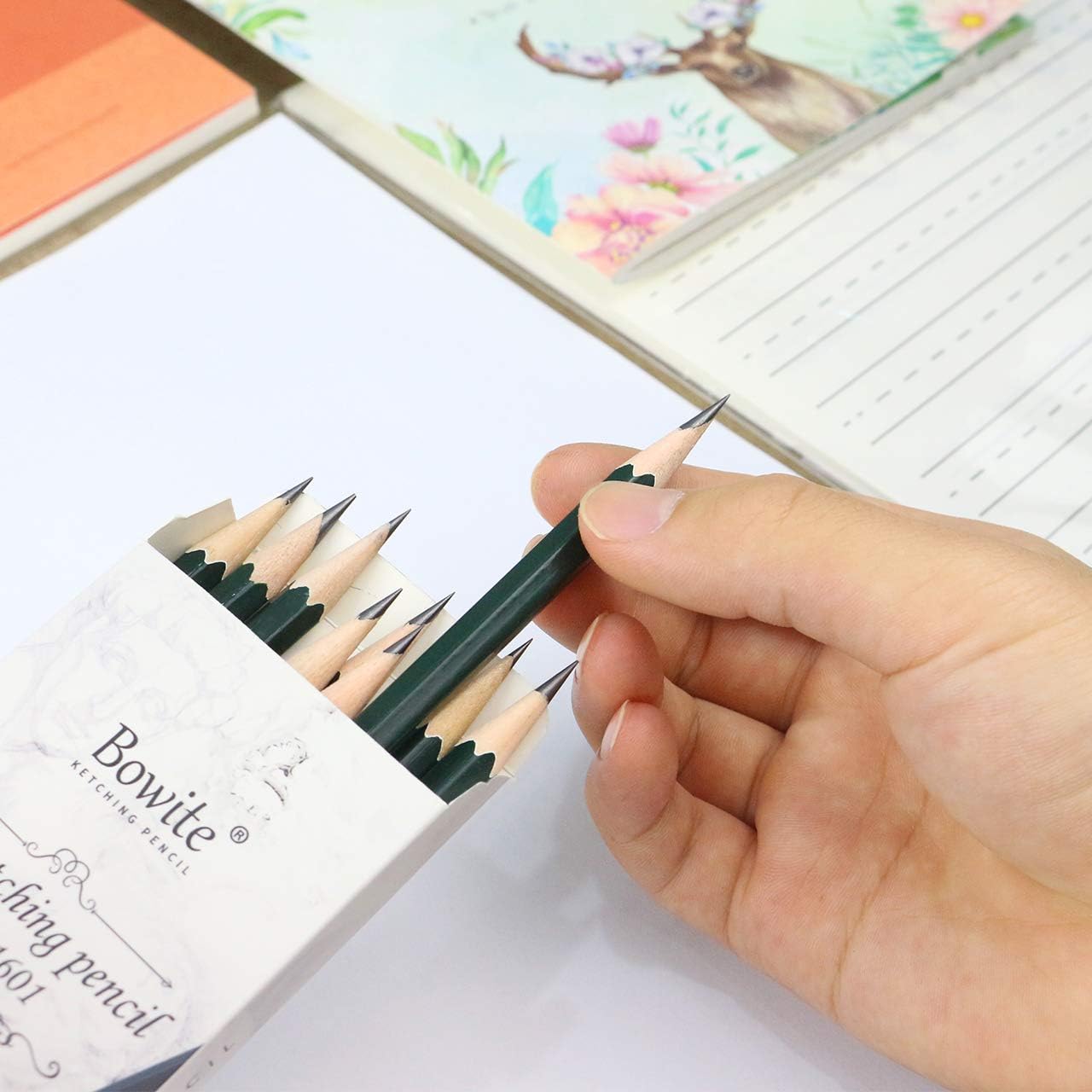 Sketching Pencil Set - 16 Pieces Bowite Drawing Sketch Pencil 8B, 7B, 6B, 5B, 4B, 3B, 2B, B, F, HB, H, 2H, 3H, 4H, 5H, 6H for Beginners Or Professional Artists. : Office Products