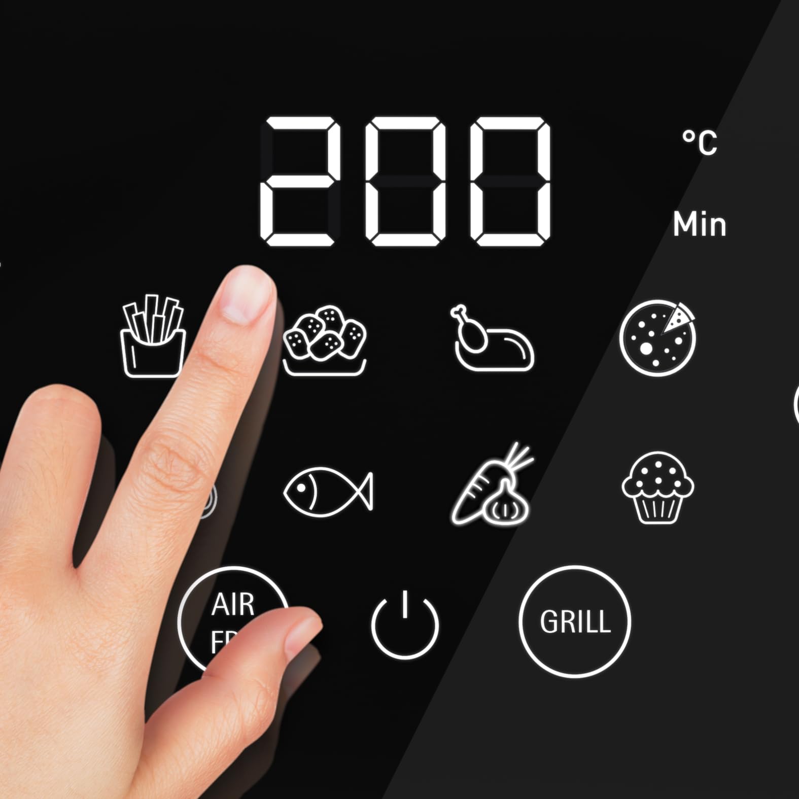 WMF Multi Taste Heißluftfritteuse, Airfryer, 1550 W, 4,6l für 2-4 Personen, gesundes Frittieren, Dörren, Grillen, Heissluftfriteuse mit 8 Programmen, 4,6 LIter Air Fryer, schwarz 6