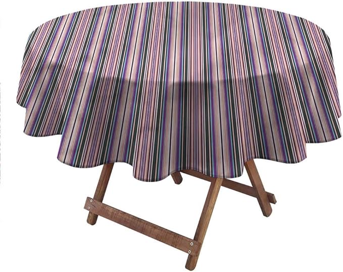 shirlyhome Circular Table Cover Striped Decorative Table