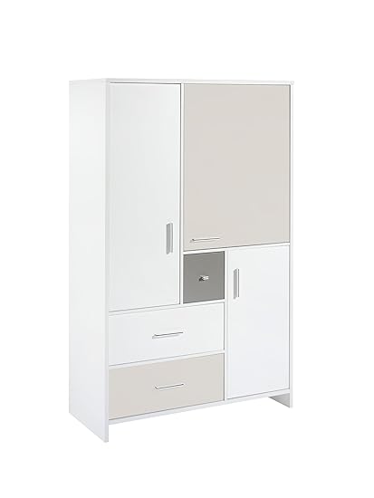 Schardt Wardrobe With 3 Doors Candy Colour Combination White