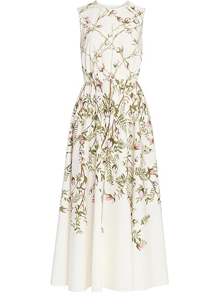Giambattista Valli Floral Cotton Poplin Midi Dress
