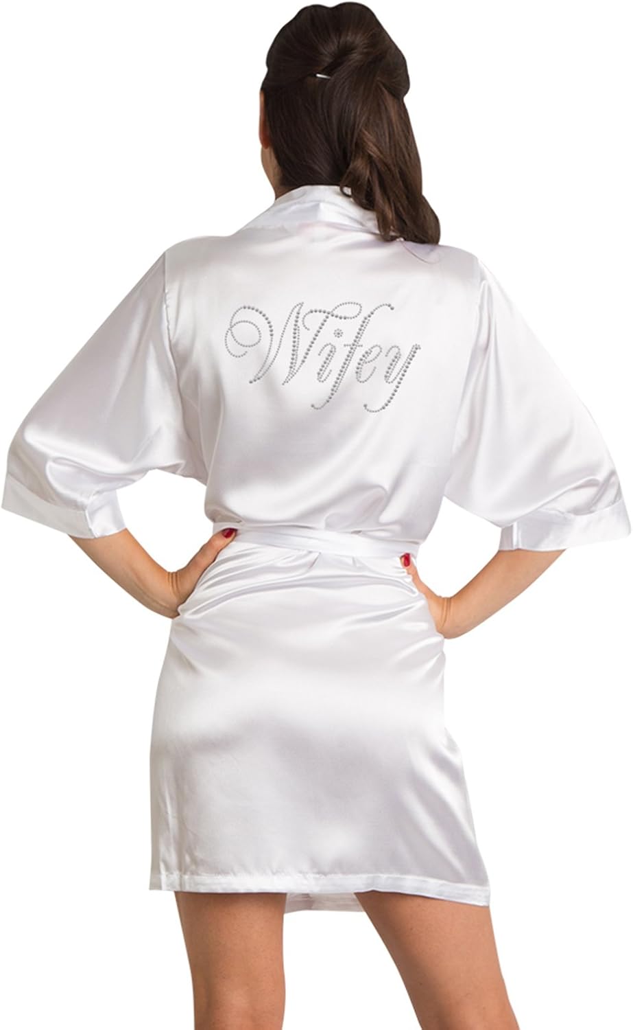 Brautjungfern Bademäntel Set | Satin Kimono Mit Strass Bride Schriftzug