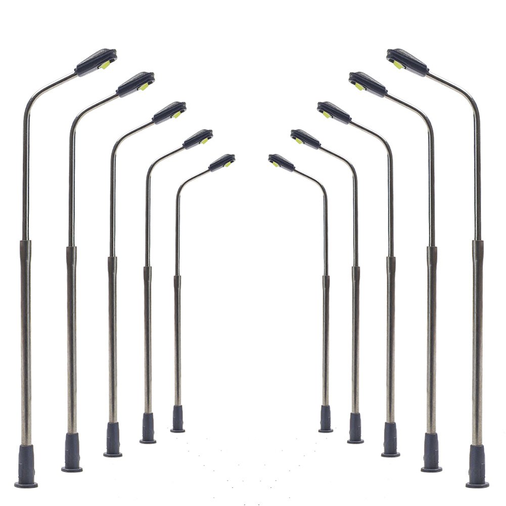 Evemodel LQS06 10pcs Model Railway Train Lamp Post Street Lights Bright White LampsN Scale LEDs New