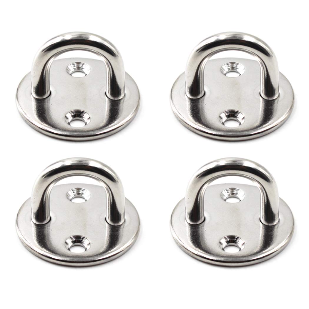 SeeRaphee 304 Stainless Steel Round Eye Pad Plate 5/16" 8mm Anchor Mount Great for Yoga Swings Hammocks/Boat Rigging/Marine Deck Hardware/Suspension Training Straps