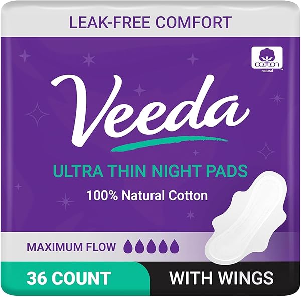VEEDA NATURAL COTTON NIGHT PADS FOR WOMEN –...
