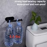 YUET Self Adhesive Matte Black Toilet Roll Holder SUS-304 Stainless Steel view 9