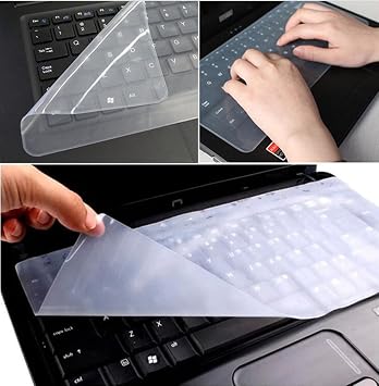 Protège-clavier Silicone Transparent 15,6 Pouces - Lot De 3 - Compatible PC Portable