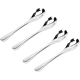 VANRA 4.9in 4-Piece Tea Spoons Set 18/10 Stainless Steel Coffee Appetizer Dessert Spoon Serving Spoon Teaspoon Silver Flatwar
